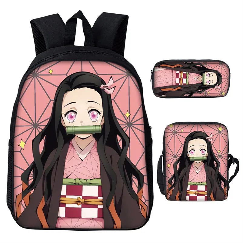 Anime Kimetsu No Yaiba Nezuko Backpack Set