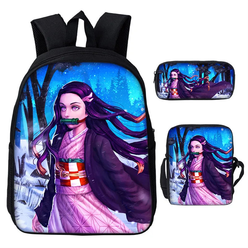 Anime Kimetsu No Yaiba Nezuko Backpack Set