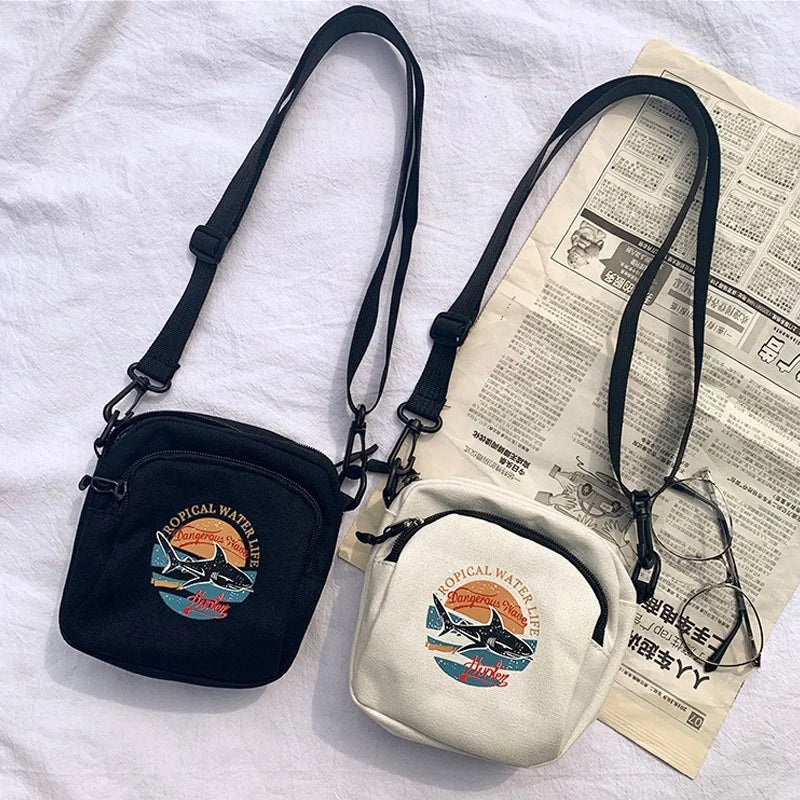 Canvas Shoulder Bags Women Student Handbags Mini Sling Bag Crossbody Bags