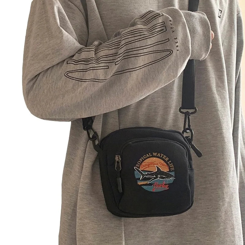 Canvas Shoulder Bags Women Student Handbags Mini Sling Bag Crossbody Bags