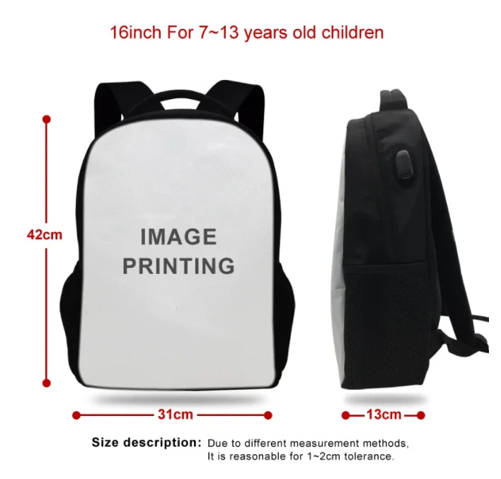 Quinn Print Backpack School Bags For Girls Bagpack Mochila Escolar USB Charging
