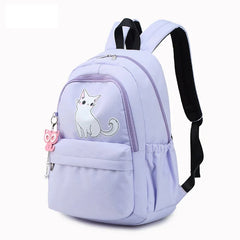 Kitten Cat Print Backpack Girls Travel Shoulder Bag