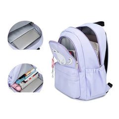 Kitten Cat Print Backpack Girls Travel Shoulder Bag
