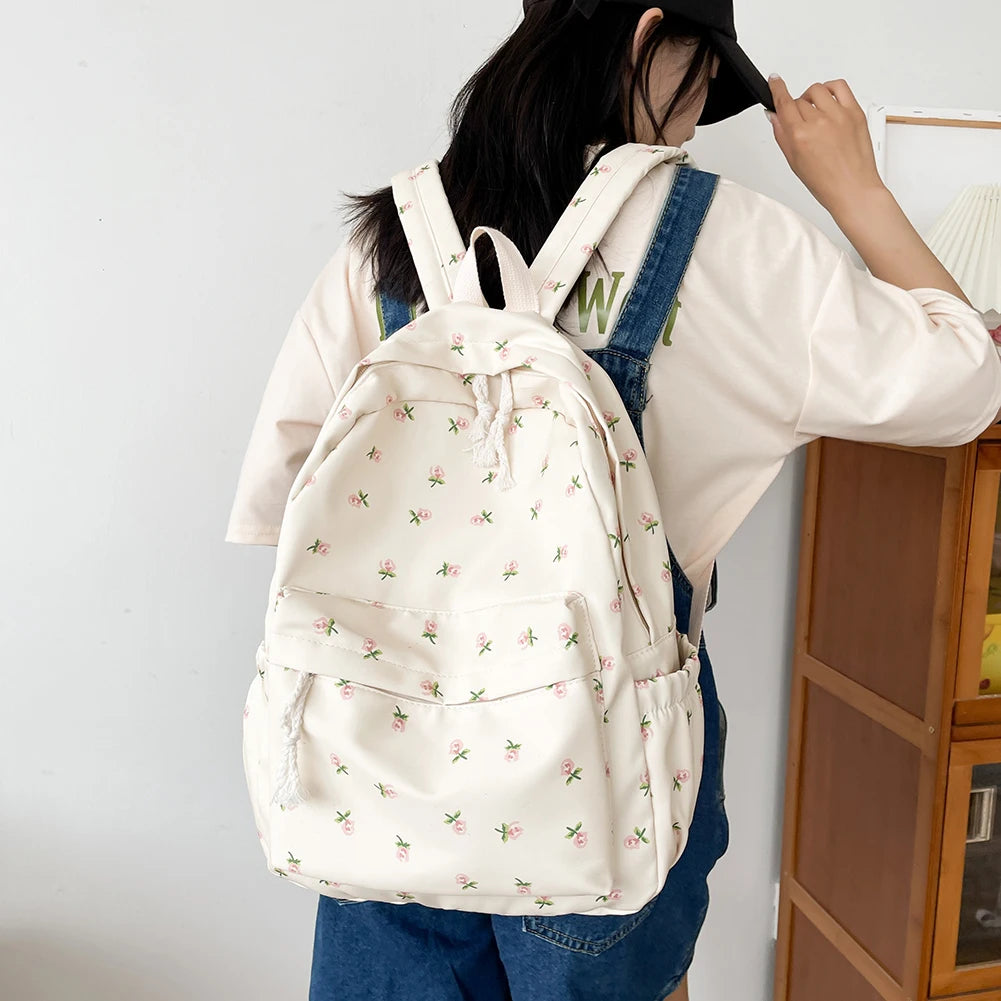 Women's Floral Print Backpack for School and Travel