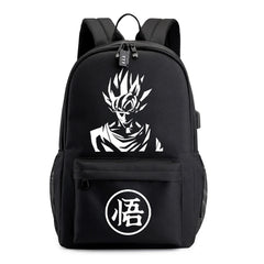 Goku School Backpacks USB Charging for Teenagers Travel Large Capacity