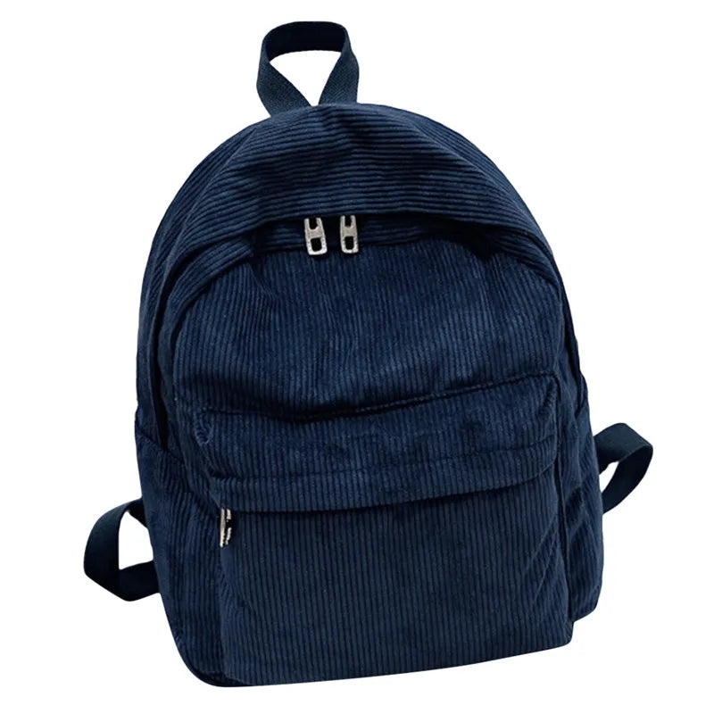 Soft Corduroy School Backpack Teenage Girl Velvet Screen