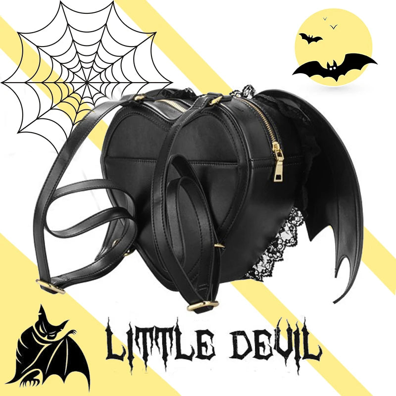 Stylish Bat Wing Backpack Women Punk Newest Bags Little Devil Daypacks