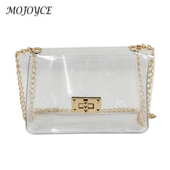 Stylish PVC Ladies Shoulder Bag Messenger Chain Small Square Bag