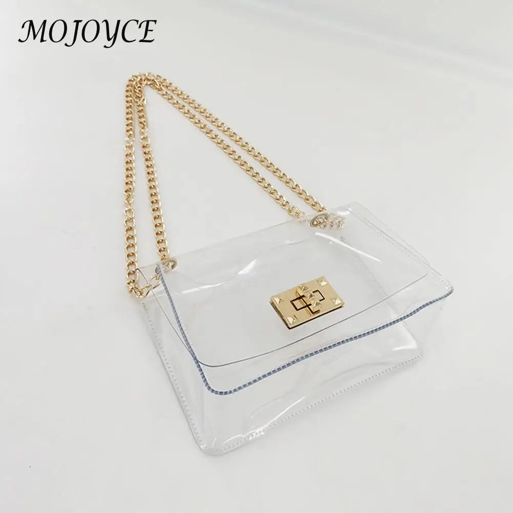 Stylish PVC Ladies Shoulder Bag Messenger Chain Small Square Bag