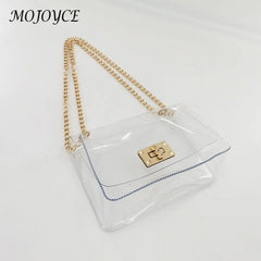Stylish PVC Ladies Shoulder Bag Messenger Chain Small Square Bag