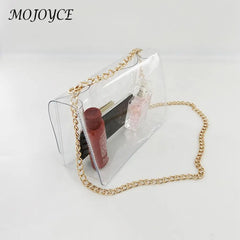 Stylish PVC Ladies Shoulder Bag Messenger Chain Small Square Bag