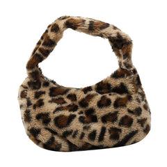 Leopard Pattern Shoulder Bag Lightweight Zipper Handbag for Travel