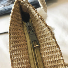 Straw Woven Handbags Beach Letters Embroidery Messenger Bags