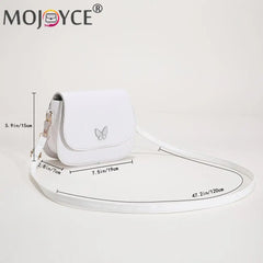Butterfly Decor PU Leather Shoulder Crossbody Bag