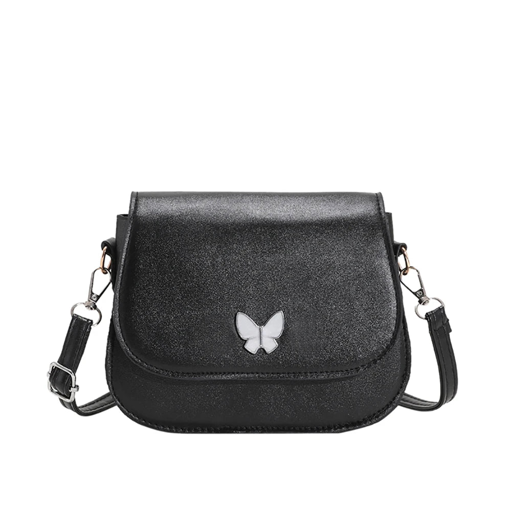Butterfly Decor PU Leather Shoulder Crossbody Bag