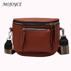 Women's Pure Saddle Clutch Handbag Casual PU Leather Shoulder Bag
