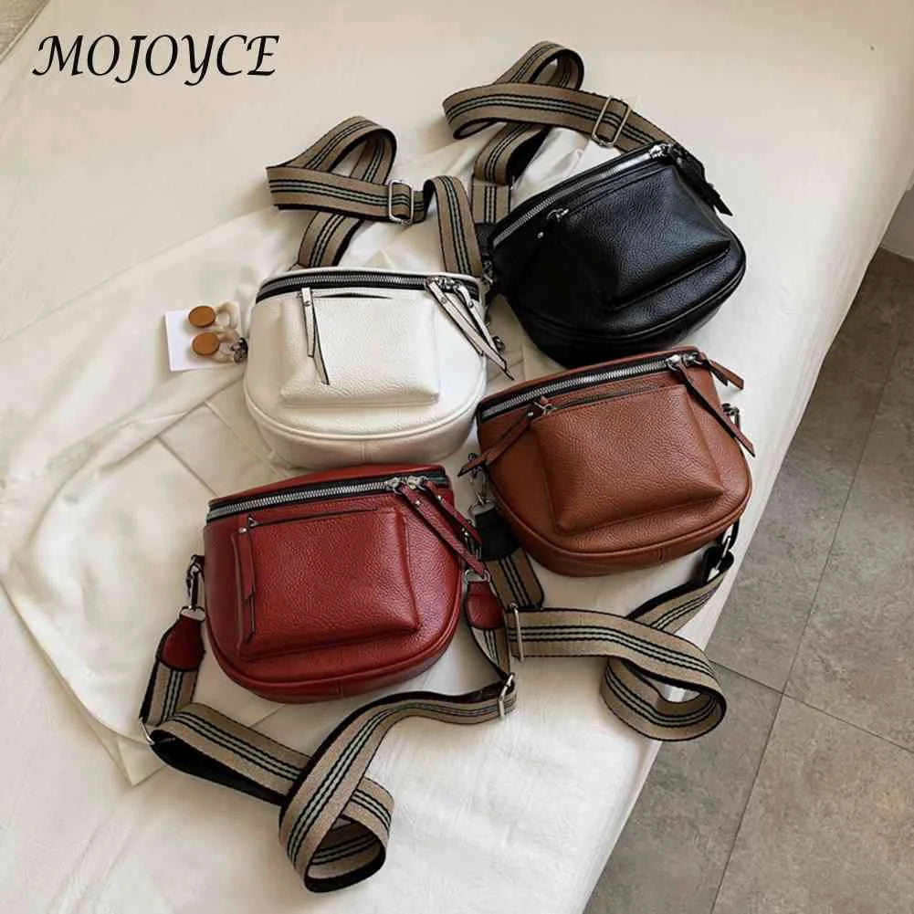 Women's Pure Saddle Clutch Handbag Casual PU Leather Shoulder Bag