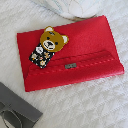 Stylish casual envelope clutch leather bag