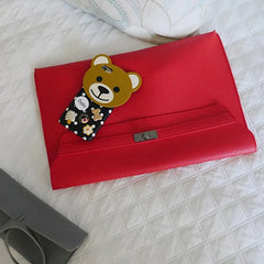 Stylish casual envelope clutch leather bag