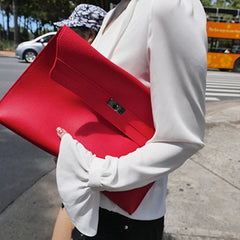 Stylish casual envelope clutch leather bag