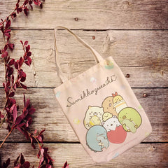 Sumikko Gurashi Anime Canvas Shopping Bag Foldable Tote Handbag Unisex