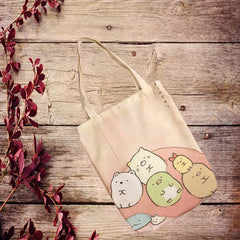 Sumikko Gurashi Anime Canvas Shopping Bag Foldable Tote Handbag Unisex
