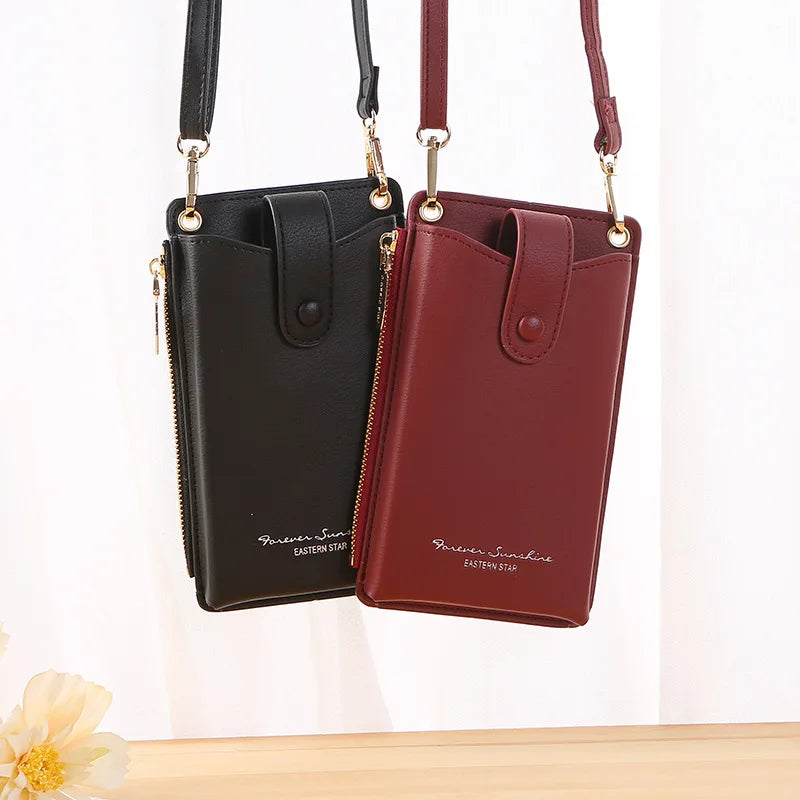 Summer Mobile Phone Bag Women PU Leather Large-capacity Shoulder Crossbody Bag