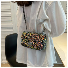 One Shoulder Sequins Messenger Small Square Bag Crossbody Bag