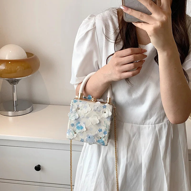 Lace Flower Chain Shoulder Bag Women Evening Dinner Bag