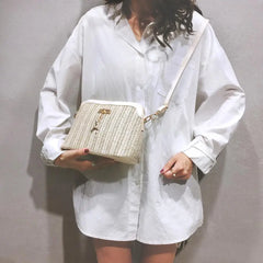 Summer Beach Straw Weave Shoulder Bag for Women