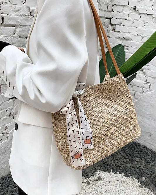 Summer Beach Straw Shoulder Bags for Women High Crossbody
