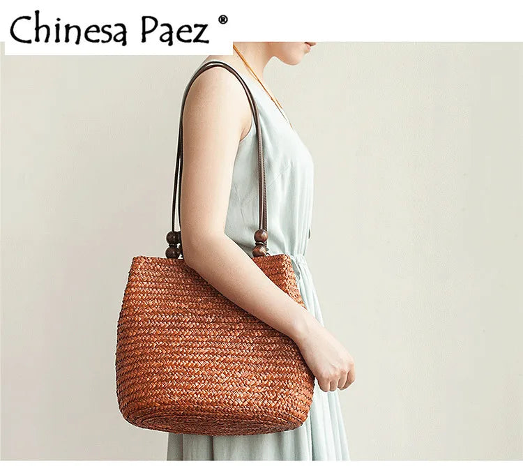 Women Straw Beach Tote Bag Bohemia Large Capacity Handbags