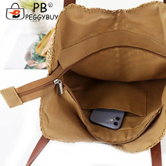Summer Beach Vacation Straw Handbag Casual All-match Hollow Totes
