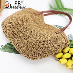 Summer Beach Vacation Straw Handbag Casual All-match Hollow Totes