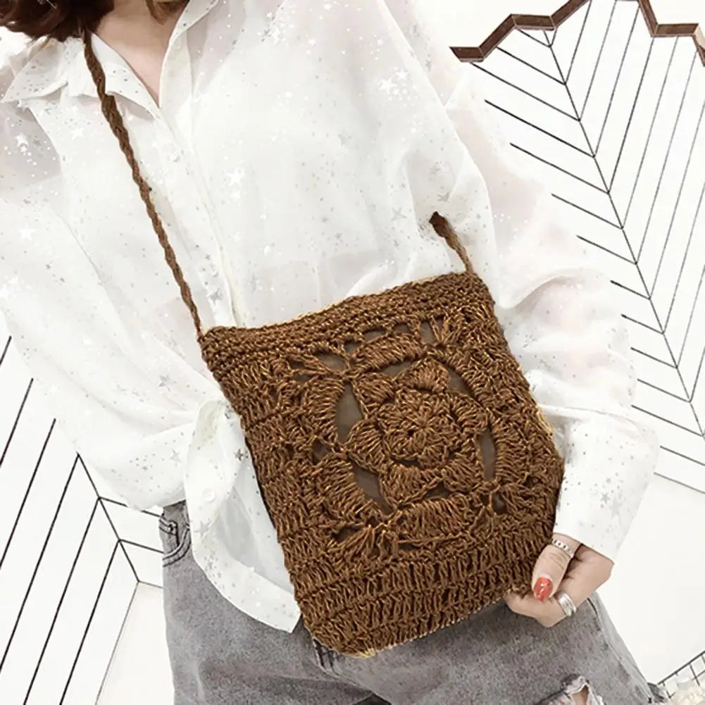 Summer Beach Vintage Women Girls Crochet Braid Crossbody Bags Shoulder