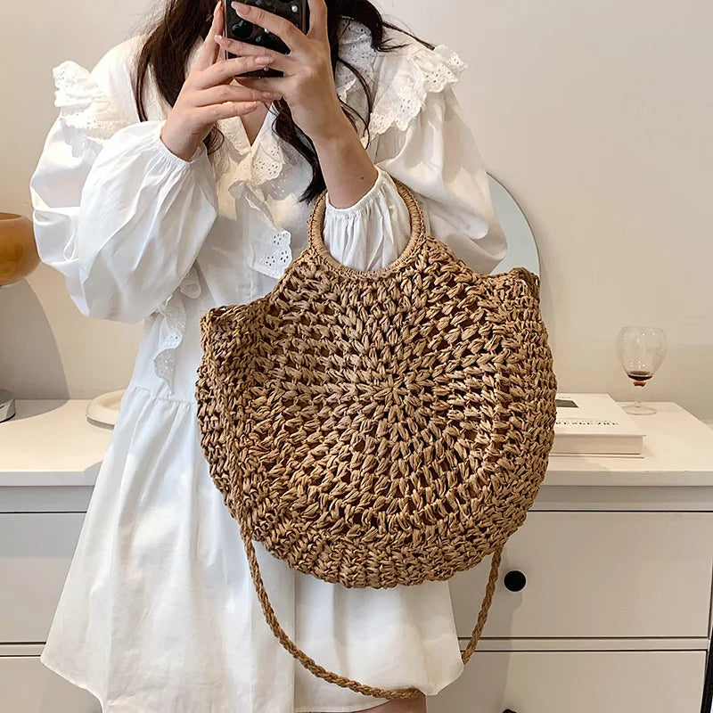 Bohemian Straw Beach Shoulder Bag Crossbody Tote