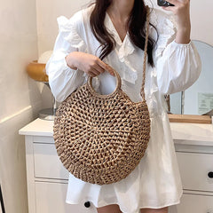 Bohemian Straw Beach Shoulder Bag Crossbody Tote