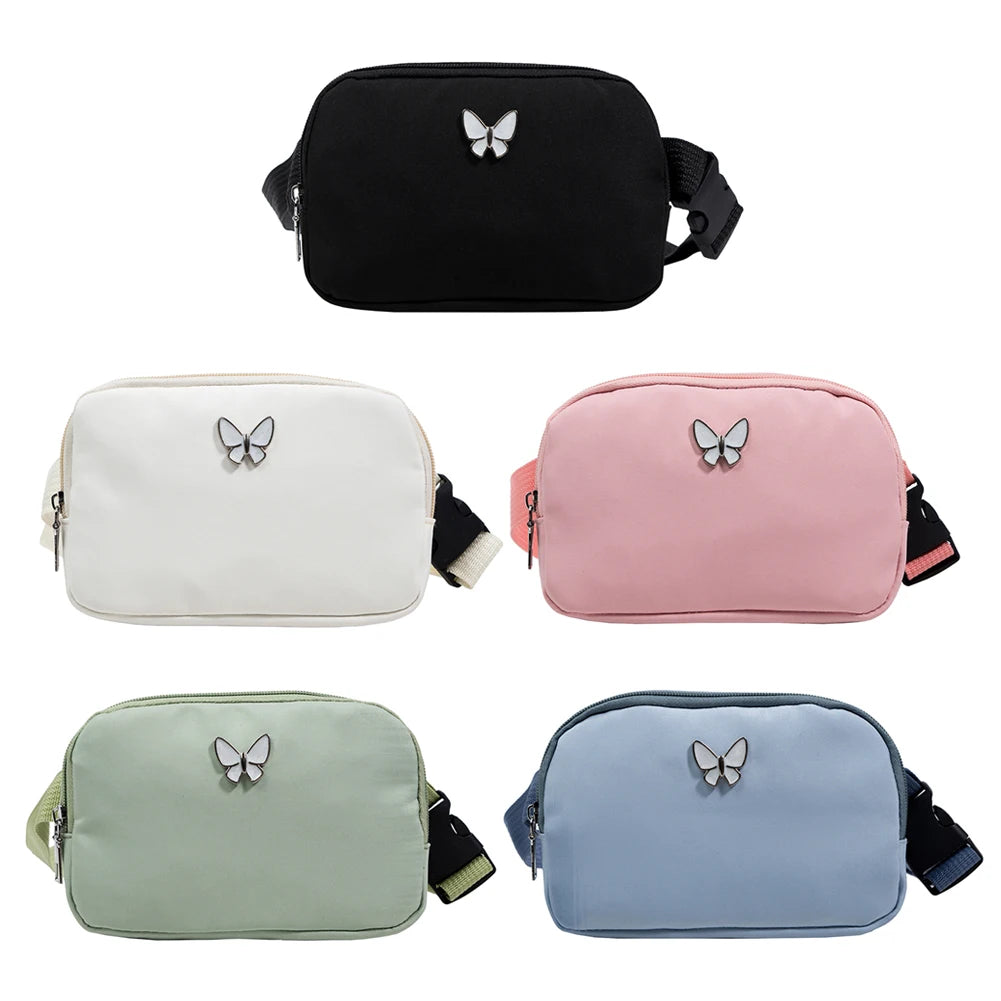 Summer Canvas Shoulder Bags Women Phone Purse Solid Crossbody Handbags