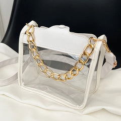 Summer Clear Composite Handbag Women Transparent Beach Jelly Totes