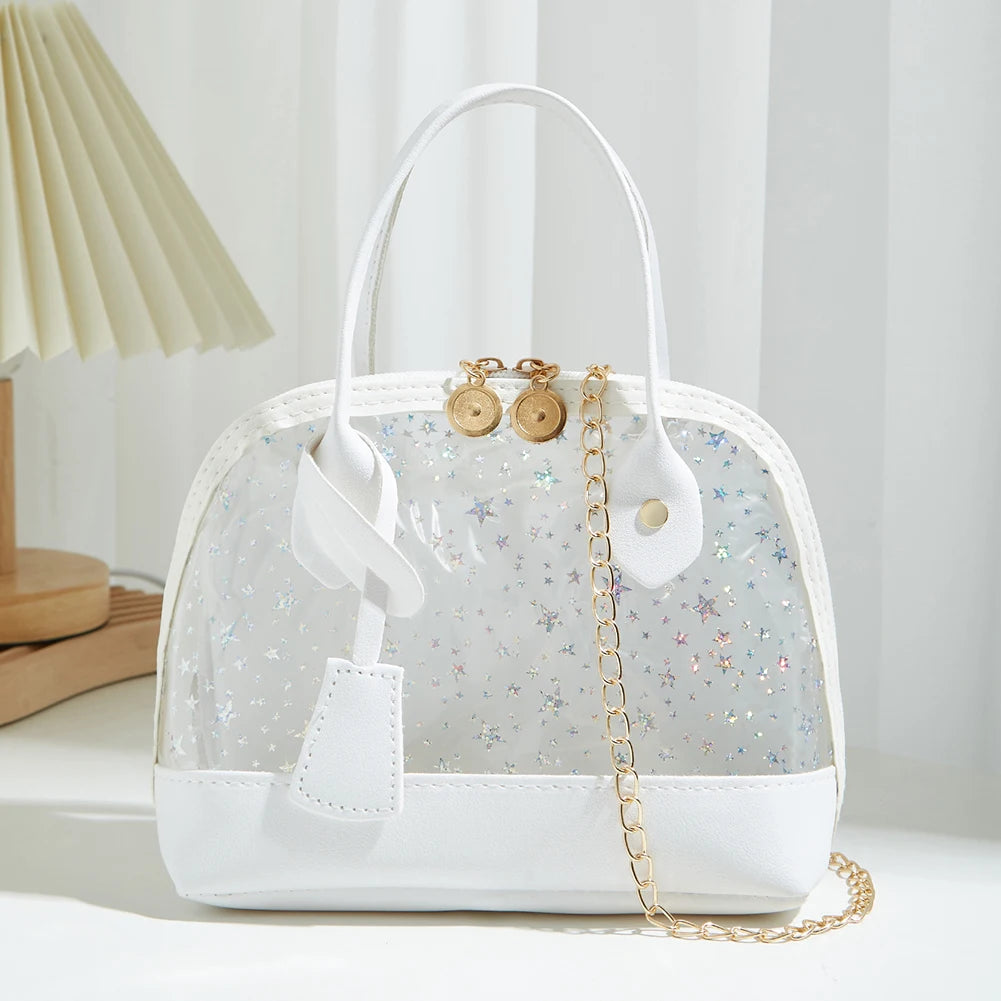 Summer Clear Messenger Bag PVC Star Chain Shoulder Handbags
