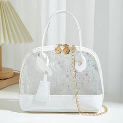 Summer Clear Messenger Bag PVC Star Chain Shoulder Handbags