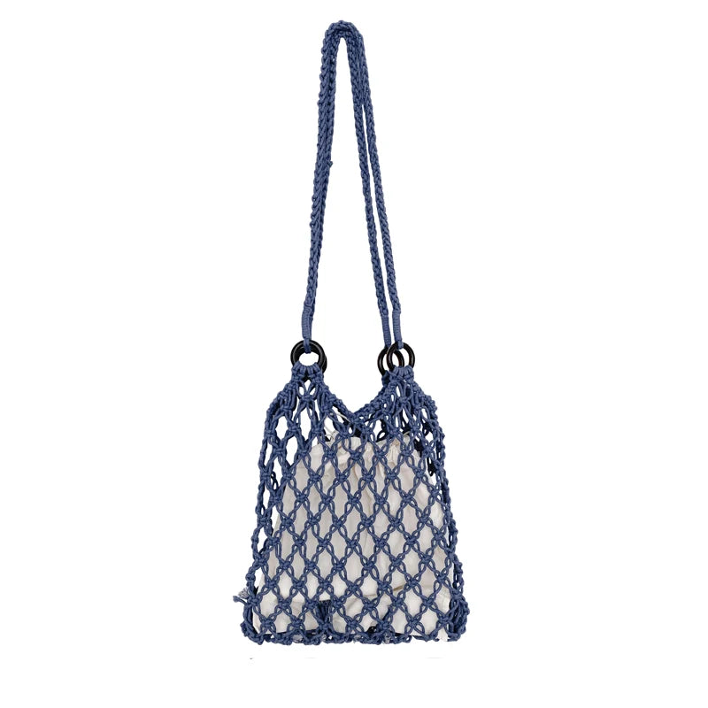Summer Cotton Thread Knit Women Handbags Ladies Net Hollow Tote Bag