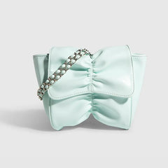 Summer Mini Bow Shoulder Bag Women's Purses Handbag Chain PU UnderarmCrossbody B