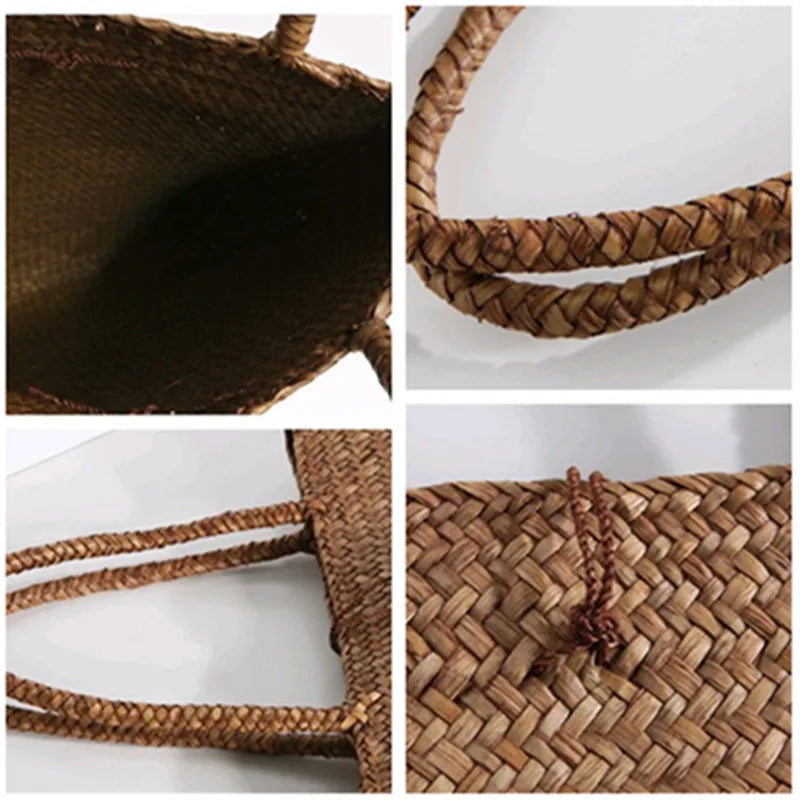 Straw Women Messenger Bags Beach Bag Large Capacity Tote Basket Vintage Shopping