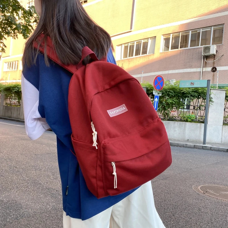 Canvas Summer Schoolbag for Teenagers Functional Backpack