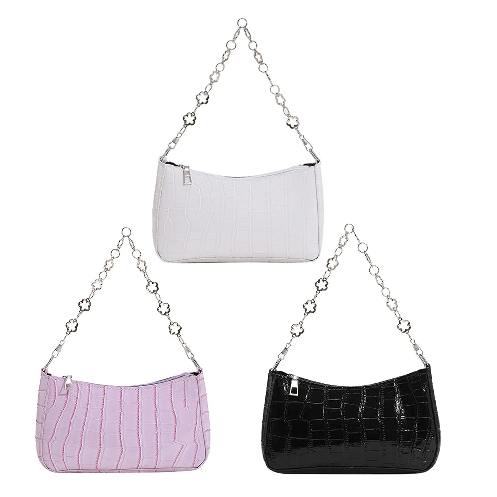 Summer Stone Pattern Leather Women Underarm Shoulder Bags
