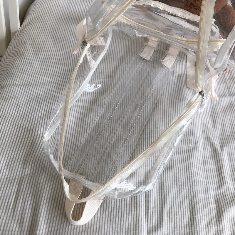 Summer Women Backpack High Clear Transparent Student Bags