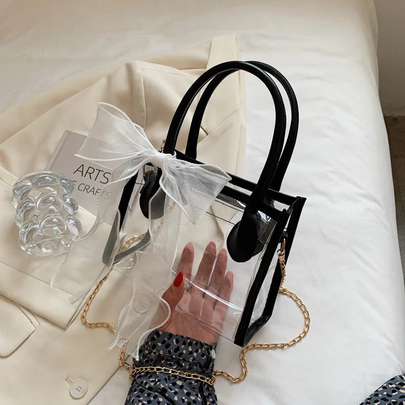 Summer Chain Messenger Bag Transparent Ladies Clutch Purse Small Tote Handbags