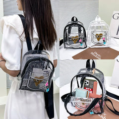 Summer Women Clear Backpack Transparent PVC Student Letter Love School Bookbags