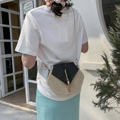 Straw Shoulder Bag Crossbody Tassel Handbag Purse